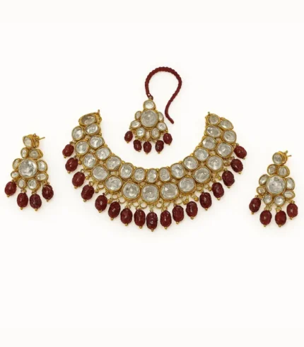 Elegant Red/Green Kundan Choker – Bridal & Party Wear Necklace