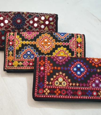 Women’s Traditional Balochi / Thar Hand-Embroidered Clutch