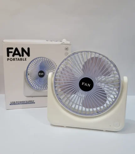 Portable Silent Desk Fan – USB Rechargeable with 3 Adjustable Speeds