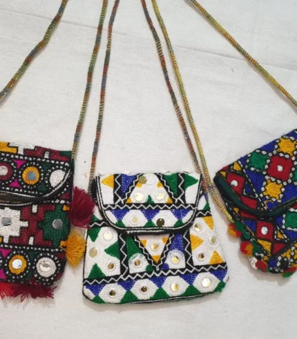 Women’s Ethnic Handbag with Embroidery and Mirror Work