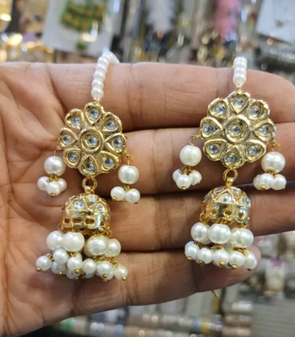 Classic Gold-Plated Traditional Dome Jhumka Earrings